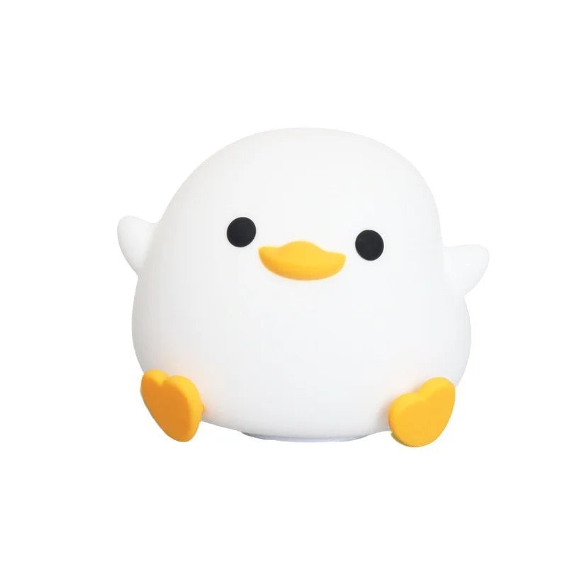 White Duck Night Light, LED Squishy Novelty Animal Night Lamp, 2 Level Dimmable Nursery Nightlight